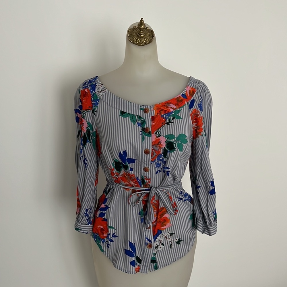 MAUVE by Anthropologie Lilorne Floral Buttondown size xs - Picture 6 of 13